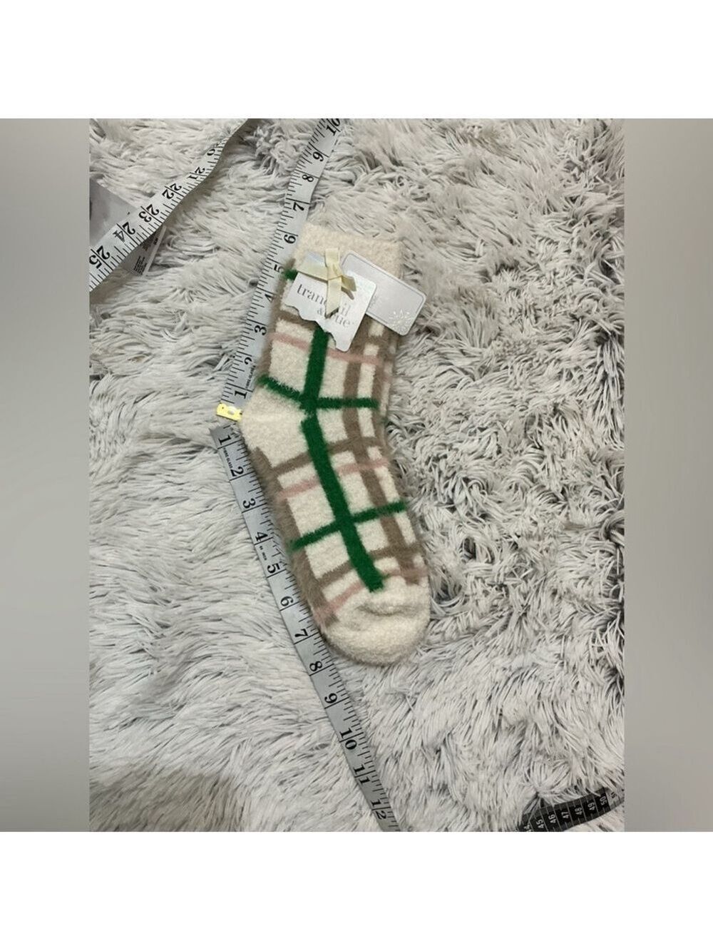 Tranquil & True plaid look lounge socks Womans shoe size 4-10 - Picture 6 of 7